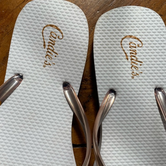 Rose Gold White Candies flip flops L 9/10 - Picture 4 of 5